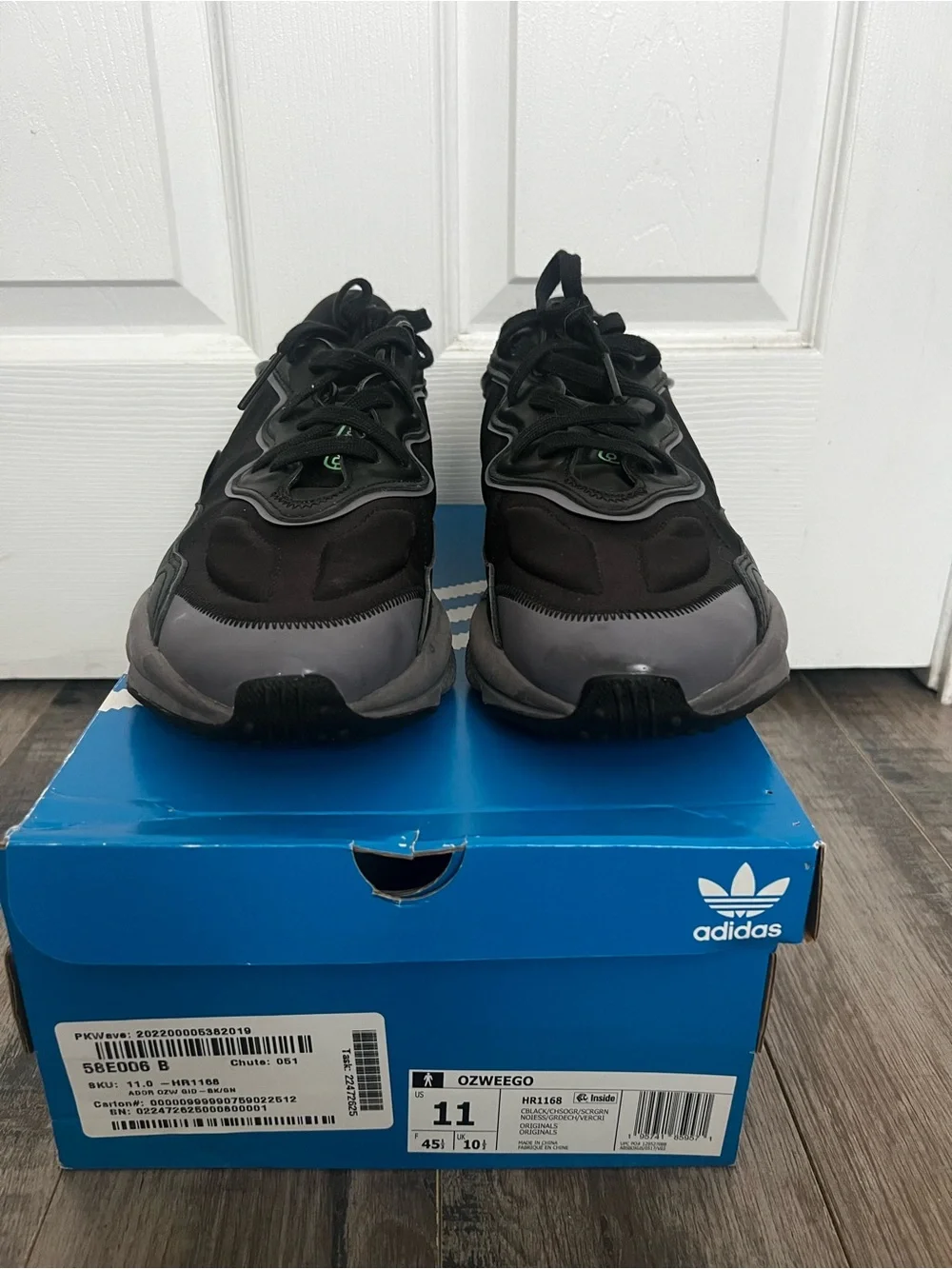 Adidas Ozweego 'Black Charcoal Screaming Green'